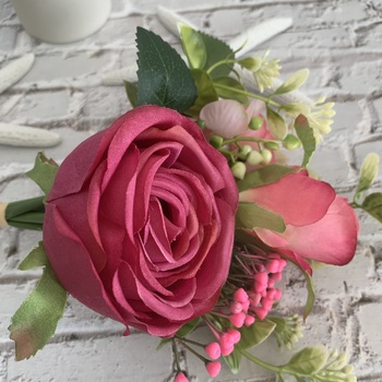 thumb_Fuchsia Rose and Peony Small Bouquet or Floral Arrangement