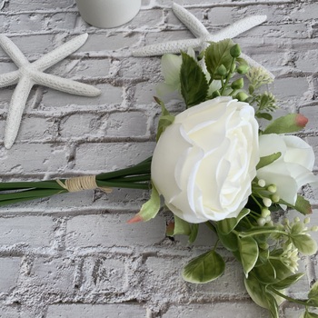 thumb_White Rose and Peony Small Bouquet or Floral Arrangement