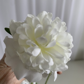 thumb_70cm Ruffled Carnation-Style Blooms - White