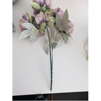 thumb_45cm Artificial Dusty Lavender Peony Bouquet | 5 Large 10cm Flowers