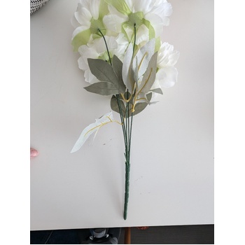 thumb_45cm Artificial White Cream Peony Bouquet | 5 Large 10cm Flowers