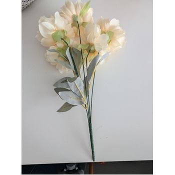 thumb_45cm Artificial Soft Yellow Peony Bouquet | 5 Large 10cm Flowers