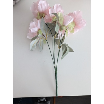 thumb_45cm Artificial Soft Pink Peony Bouquet | 5 Large 10cm Flowers