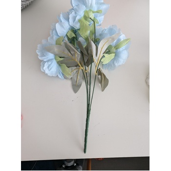 thumb_45cm Artificial Blue Peony Bouquet | 5 Large 10cm Flowers