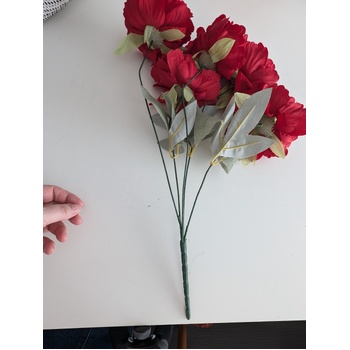 thumb_45cm Artificial Red Peony Bouquet | 5 Large 10cm Flowers