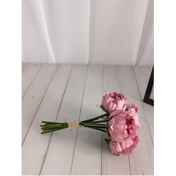 thumb_6 Head Small Artificial Dusty Pink Peony Bouquet | 6 x 5.5cm Flowers