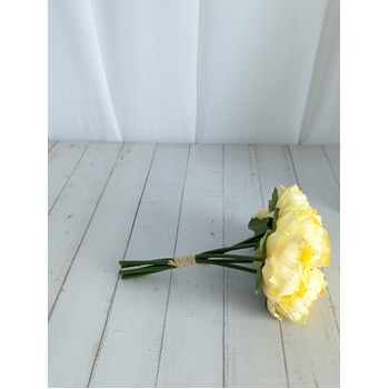 thumb_6 Head Small Artificial Yellow Peony Bouquet | 6 x 5.5cm Flowers