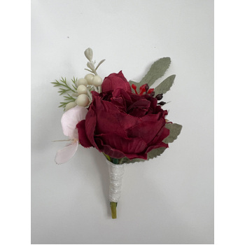 thumb_Buttonhole Peony Rose - Burgundy