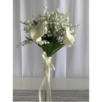 thumb_White Long Stem Handtied Calle Lily & Lily of the Valley Bouquet