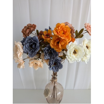 thumb_6 Head Peony 80cm Floral Stem - Dusty Blue