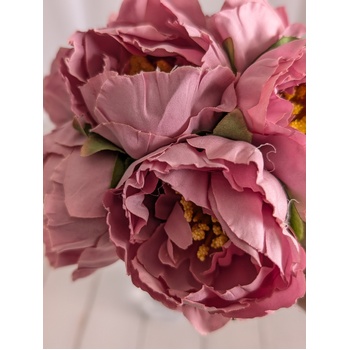 thumb_6 Head Small Artificial Dusty Pink Peony Bouquet | 6 x 5.5cm Flowers