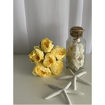 thumb_6 Head Small Artificial Yellow Peony Bouquet | 6 x 5.5cm Flowers