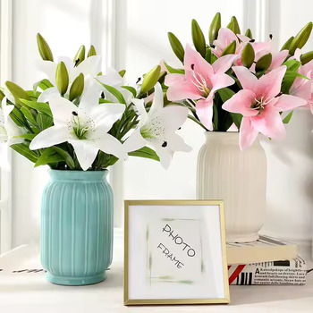 thumb_White Lily Stem - Real Touch Flower & Buds 35cm 