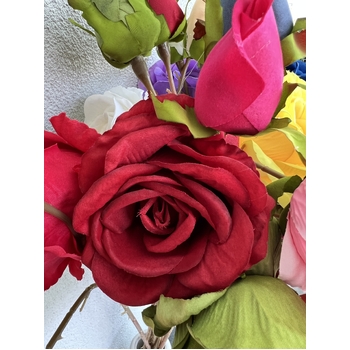 thumb_66cm Red Artificial Rose Stem with Large Bloom and Bud