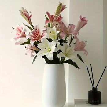 thumb_68cm White 3 Head Lily Stem