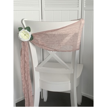 thumb_Cheesecloth Linen Chair Sash - Mauve Pink