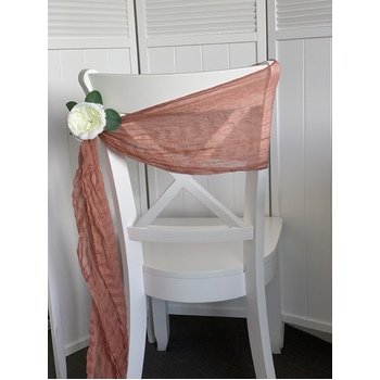 thumb_Cheesecloth Linen Chair Sash - Rose Dawn