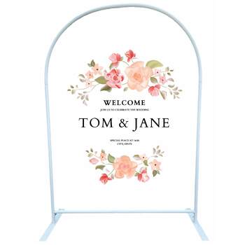thumb_130cm Round Top White Wedding Sign Stand 