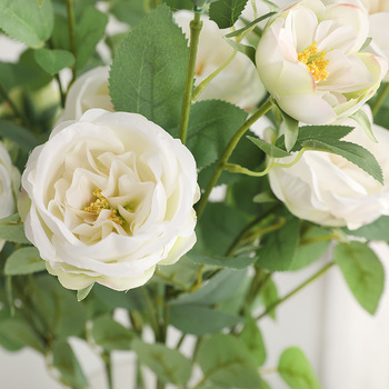 thumb_88cm - 4 Head Rose  Stem - White