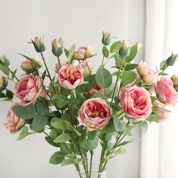 thumb_88cm - 4 Head Rose  Stem - Fushia 2 tone