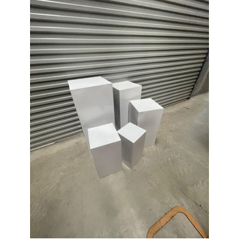 thumb_Factory Seconds - Set of 5 - White Square Plinths Wedding Pedestal