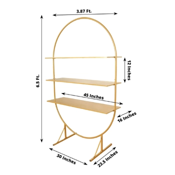 thumb_2m Tall - Gold 3 Tier Stand Suitable for Deserts/Drink/Grazing Platters (Factory Second)