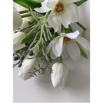 thumb_White Small Tulip/Chrysanthemum Bouquet/Vase Arrangement