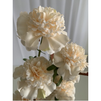 thumb_70cm Ruffled Carnation-Style Blooms - Cream