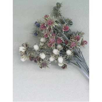 thumb_75cm Artificial Sea Holly Stem - Dusty Pink Flowers