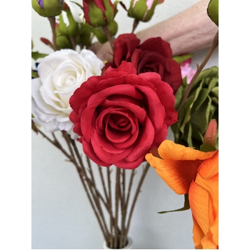 thumb_66cm Red Artificial Rose Stem with Large Bloom and Bud