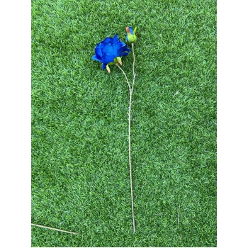 thumb_66cm Dark Blue Artificial Rose Stem with Large Bloom and Bud