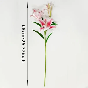 thumb_68cm White 3 Head Lily Stem