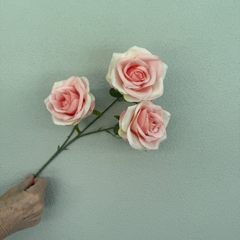 thumb_65cm - 3 Head Open Rose Flower Stem - Pink