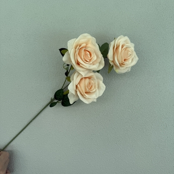 thumb_65cm - 3 Head Open Rose Flower Stem - Peach