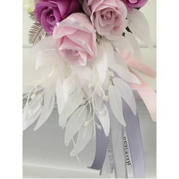 thumb_Bridal Teardrop Bouquet - Pink/Purples/White