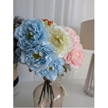 thumb_45cm Artificial Dusty Lavender Peony Bouquet | 5 Large 10cm Flowers