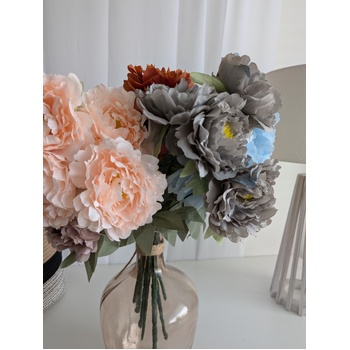 thumb_45cm Artificial Dusty Lavender Peony Bouquet | 5 Large 10cm Flowers