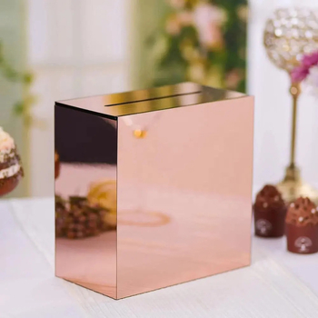 thumb_Rose Gold Mirror Acrylic Wedding Card Box  - wishing well