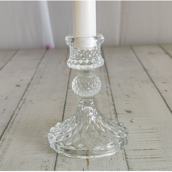 thumb_Clear - Crystal Look Glass Taper/Dinner Candlestick  Holder - Style 1