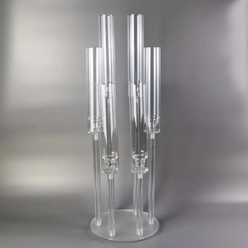 6 Arm Clear Windlight Candelabra