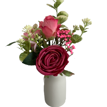 thumb_Fuchsia Rose and Peony Small Bouquet or Floral Arrangement