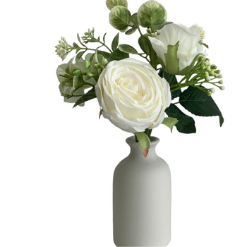 thumb_White Rose and Peony Small Bouquet or Floral Arrangement