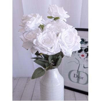 thumb_47cm - White 9 Head Rose Bush