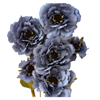 thumb_6 Head Peony 80cm Floral Stem - Dusty Blue