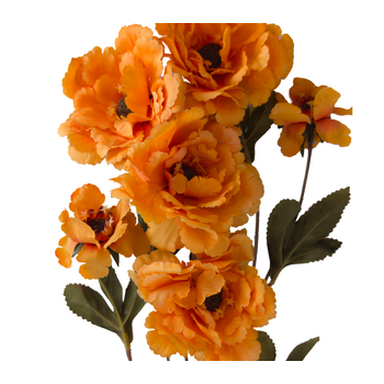 thumb_6 Head Peony 80cm Floral Stem - Autumn Orange