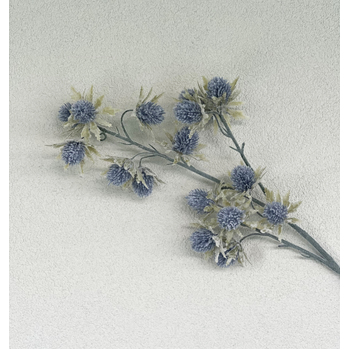 75cm Artificial Sea Holly Stem - Dusty Blue Flowers