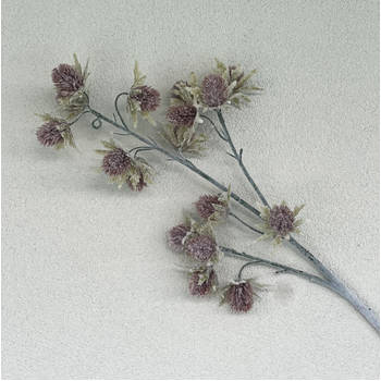 75cm Artificial Sea Holly Stem - Dusty Mauve Flowers