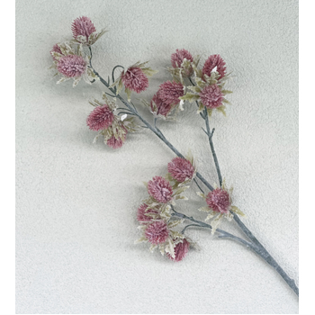 75cm Artificial Sea Holly Stem - Dusty Pink Flowers