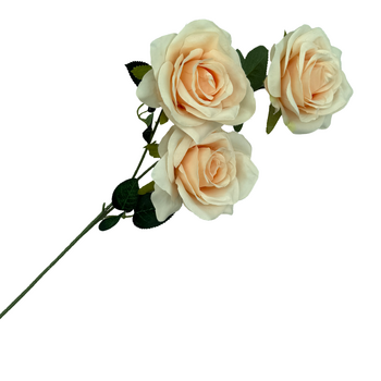 thumb_65cm - 3 Head Open Rose Flower Stem - Peach