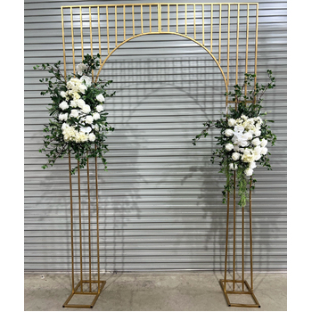 Gold Metallic Arch 3m Tall X 2m Wide (NO FLOWERS)